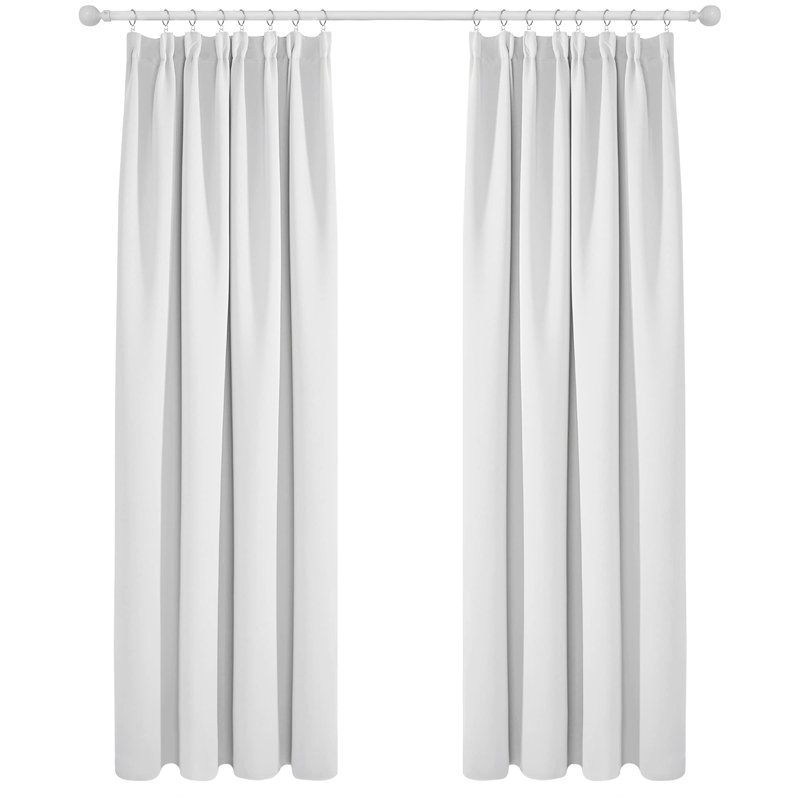 Prajit Blackout Curtain Pair, Grey, 55cm Width x 210cm Drop