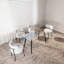 Table de salle à manger de 51 po en verre rectangulaire minimaliste moderne pour 4 à 6 personnes avec plateau en verre trempé de 0,31 po et pieds en métal noir, bureau de table d'écriture, pour la cuisine, le salon et la salle à manger (0 dégât)