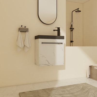Ensemble de meuble-lavabo simple 19,73 po avec plateau en résine Jinyu