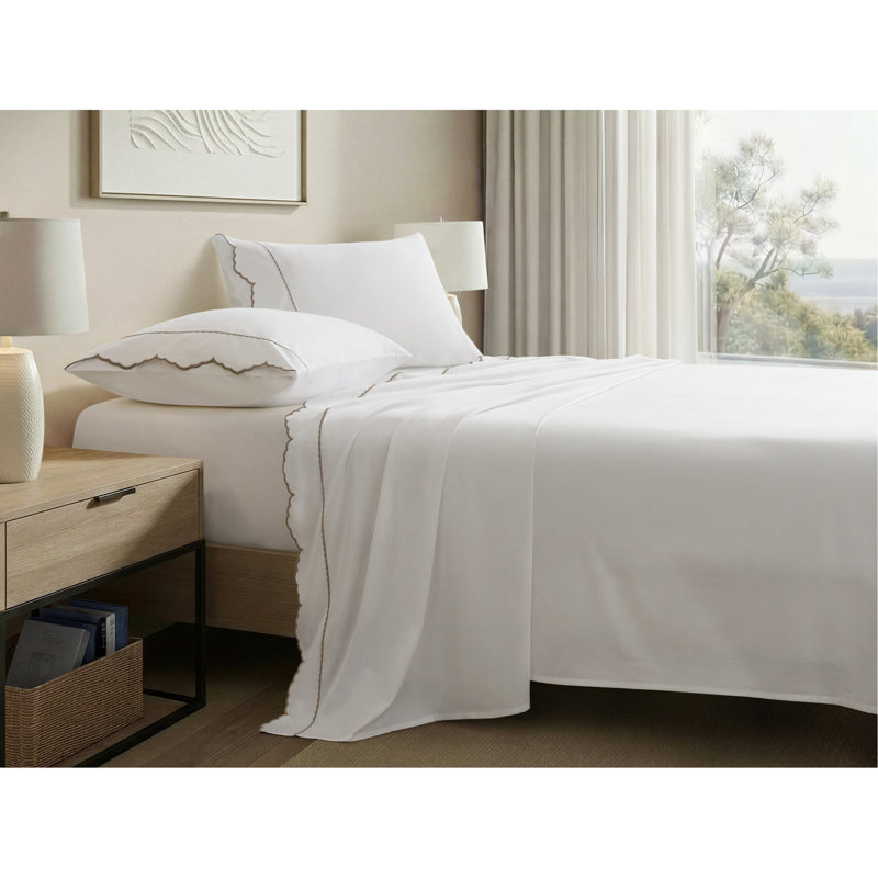 4 Pieces Split King Cotton Sheet Set,Linen