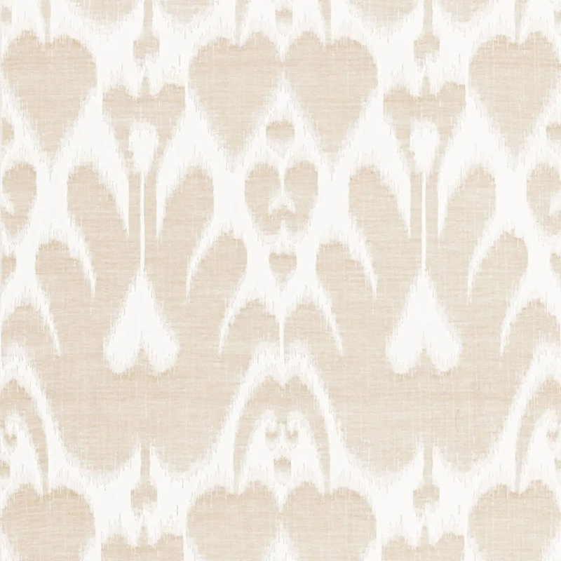 Lela Cotton Ikat Fabric, Taupe/Tan
