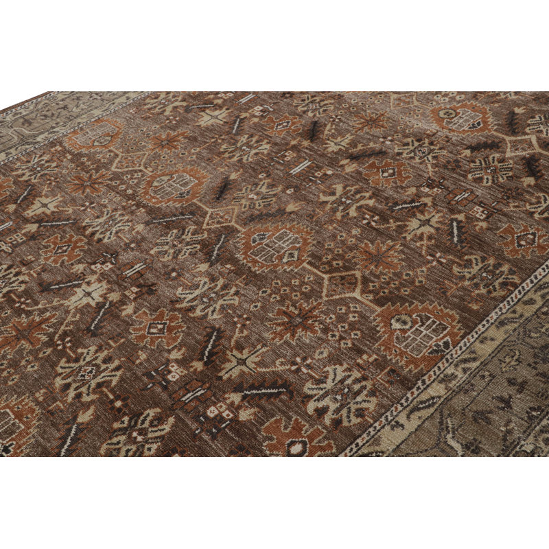 Oushak Hand Knotted Wool Floral Area Rug, Rectangle 15' x 24'