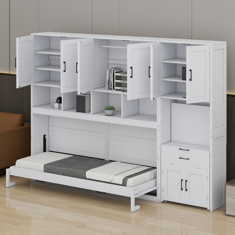 Lit escamotable mural avec placard et bureau Murphy