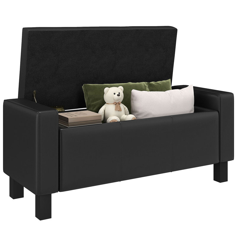 Banc de rangement rembourré en similicuir Kingston Seymour