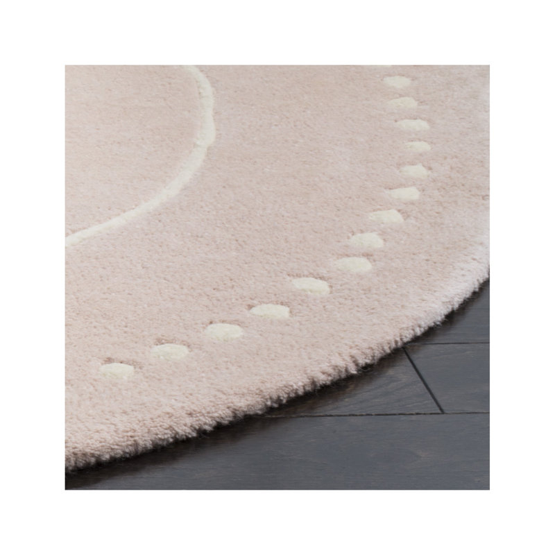 Tapis beige en laine touffeté à la main Cruz, Rond 9 pi