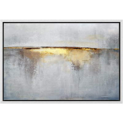 «Minimal Grey Pastel Paint Stroke Abstract Shapes», reproduction d'art sur toile