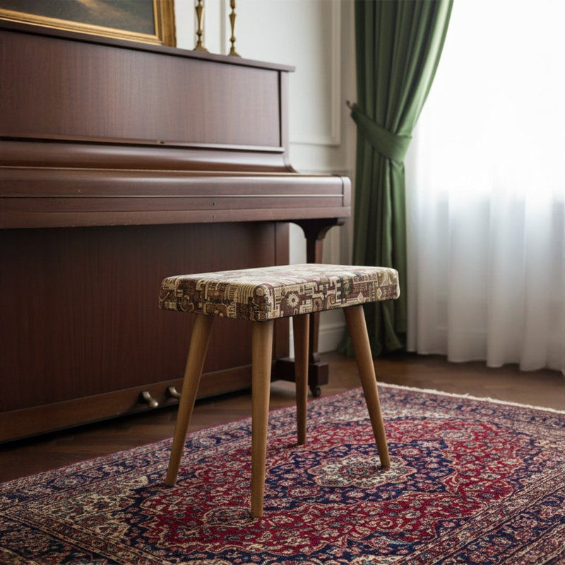 Tabouret de coiffeuse moderne avec repose-pieds - repose-pieds minimal pour chambre à coucher, vestibule et banc de piano