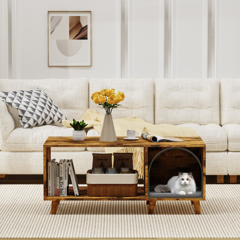 Gracinda Single Coffee Table, Black/Brown