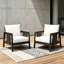 Fauteuil club d'extérieur, coussins blancs hydrofuges-130564361