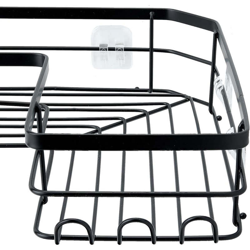 Ensemble de 3 paniers de douche Amazon Basics - noir - acier inoxydable, ensemble