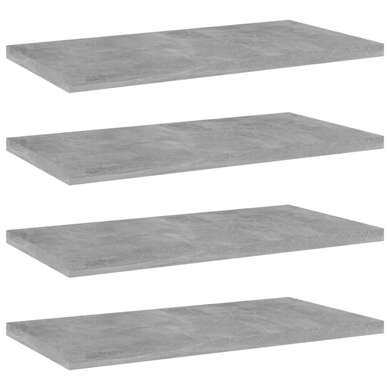 vidaXL Shelf Set of 4 Concrete Grey Engineered Wood 15.7 x 7.9 x 0.6 in, Concrete Grey, 0.6" H x 15.7"W x 7.9" D