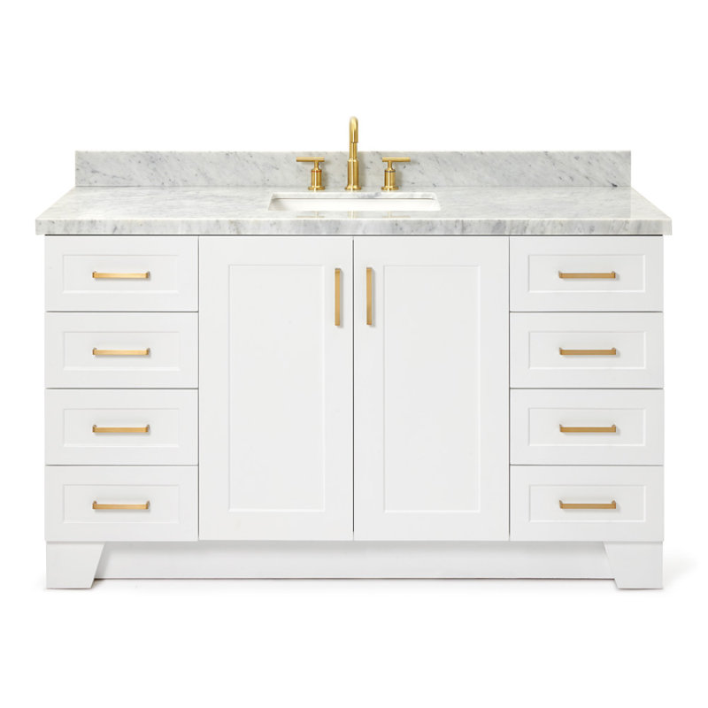ARIEL TAYLOR 61 IN RECTANGLE SINK VANITY, White, Rectangle