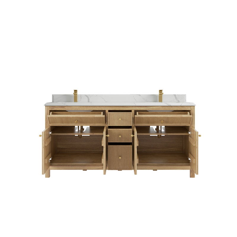 Ensemble de meuble-lavabo double 72 ", Calacatta Laza