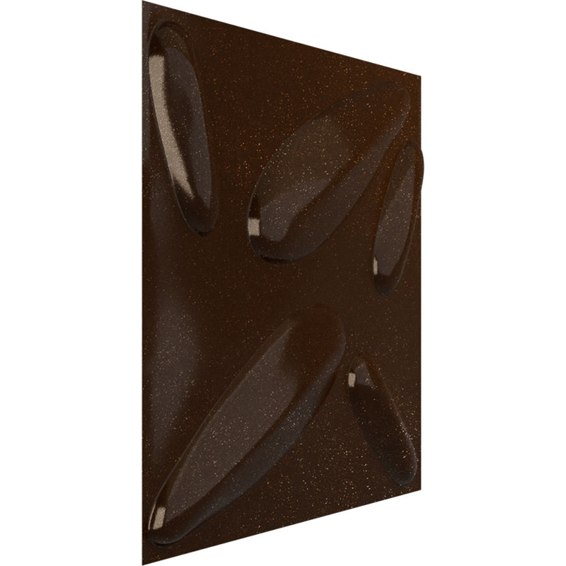 Panneau mural décoratif 3D à motif de pétales EnduraWall l 19 5/8 po x H 19 5/8 po, acier foncé métallique (couvre 2,67 pieds carrés)
