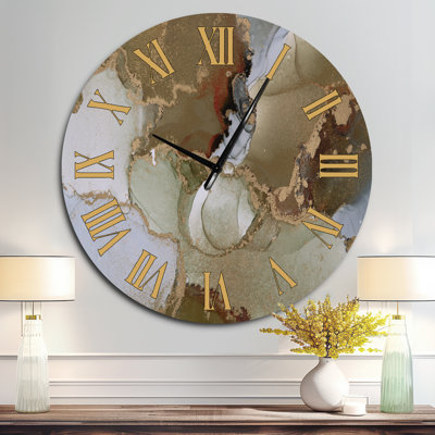 Luxury Abstract Fluid Art I - Modern Wall Clock