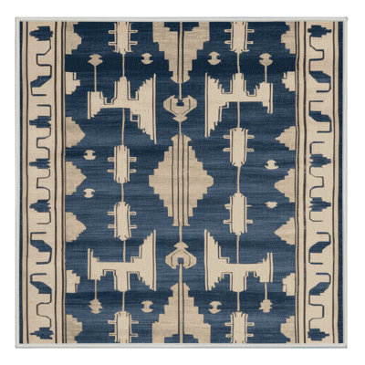 Tapis beige Art Deco lavable à la machine