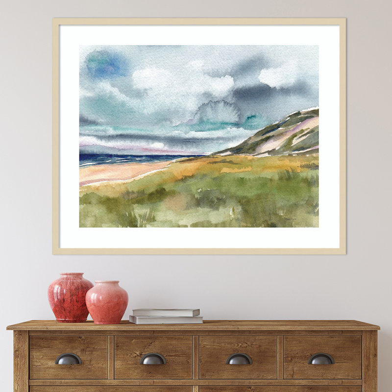 «Seascape» par Patricia Shaw - impression encadrée, Cadre doré, H 33,25 po x l 41,25 po