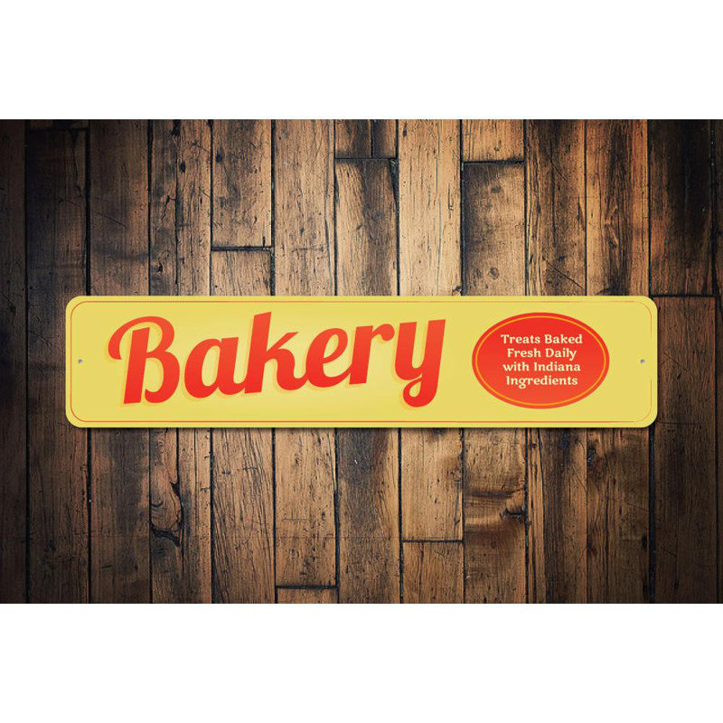 Bakery Custom Aluminum Sign, 4" H x 18" W x 0.04" D