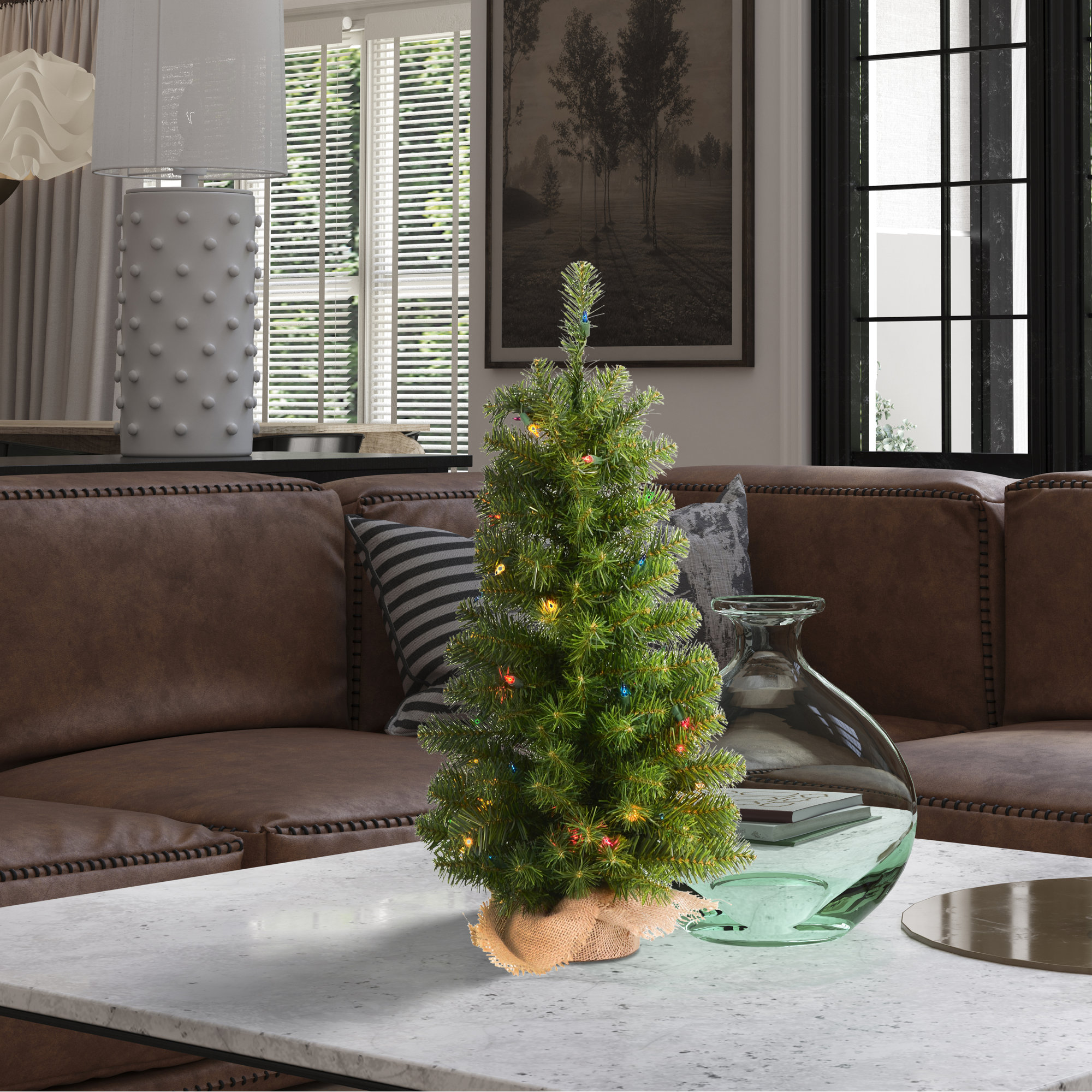 Felton Pine Tabletop Artificial Christmas Tree, Unlit, 2' H
