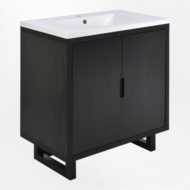 30" Single Bathroom Vanity Set, Black