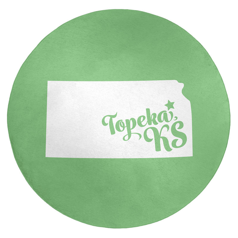Tapis en poly-chenille topeka kansas, Rond 5 pi