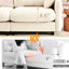 Structure modulaire à 3 places avec chenille beige, structure plissée, à ressorts et en éponge, 2 coussins décoratifs, siège à agencement de sièges flexible, facile à positionner