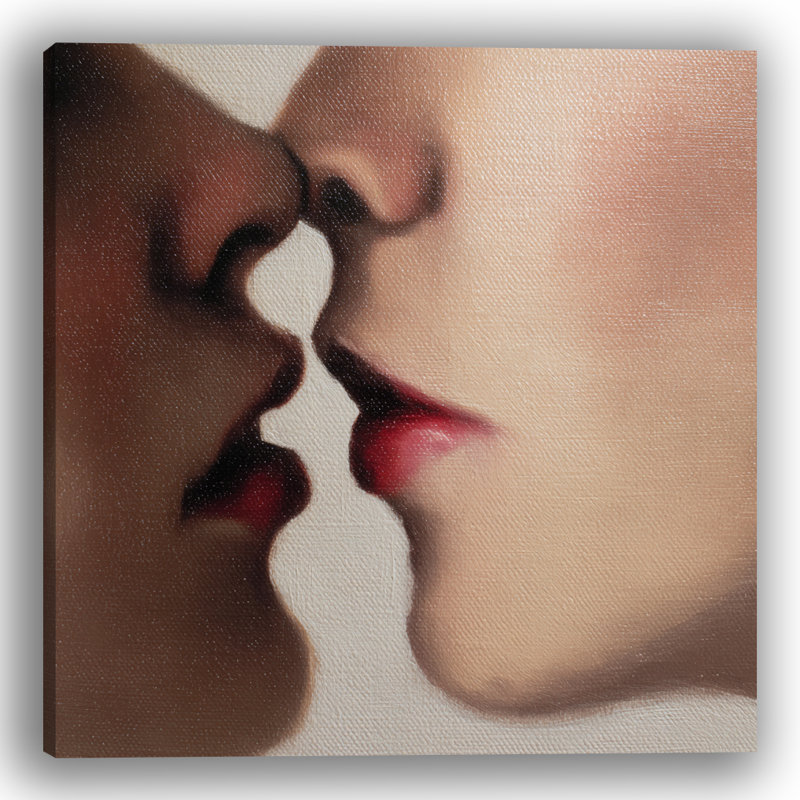 «First Kiss», art mural sur toile tendue, L 20 po x H 20 po x P 1,5 po