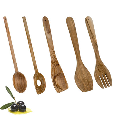 Olive Wood Kitchen Utensil Set, 5 pcs.