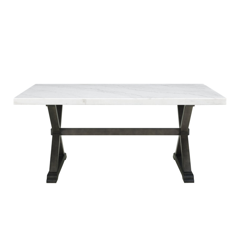 Silvester Rectangular Marble Top Dining Table
