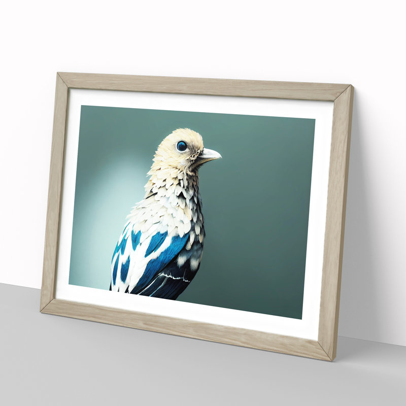 Luscious Bird - Single Picture Frame Print, 46cm H x 64cm W x 2cm D, Oak