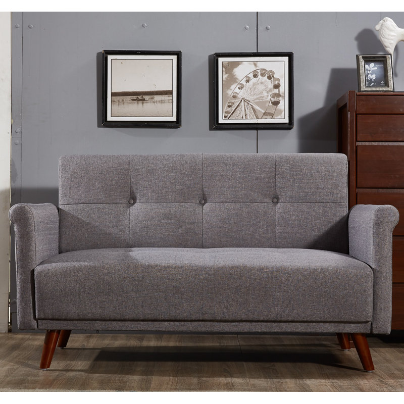 Pam 60'' Upholstered Loveseat, Gray