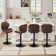 Swivel Upholstered Adjustable Height Bar Counter Stool with Metal Frame (Set of 4)