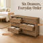 Commode double en bois à 6 tiroirs-1280443506