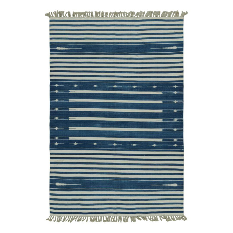 Dhuree Cotton Striped Area Rug, Rectangle 5' x 7'