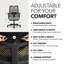 Chaise de bureau ergonomique Reon HON Ignition 2.0, inclinaison avancée, structure noire, bleu Carolina-119729028-119729033-126679375