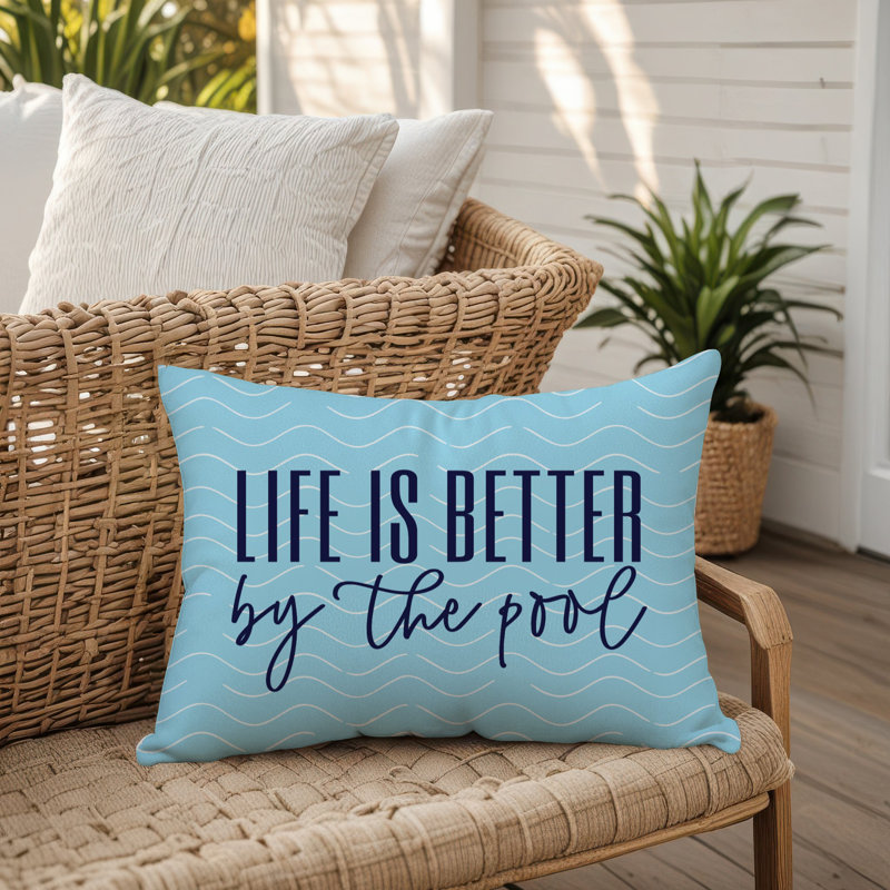 Abstract Outdoor Reversible Throw Pillow