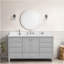 Meuble-lavabo autoportant 60 po avec comptoir simple en bois 60 po gris