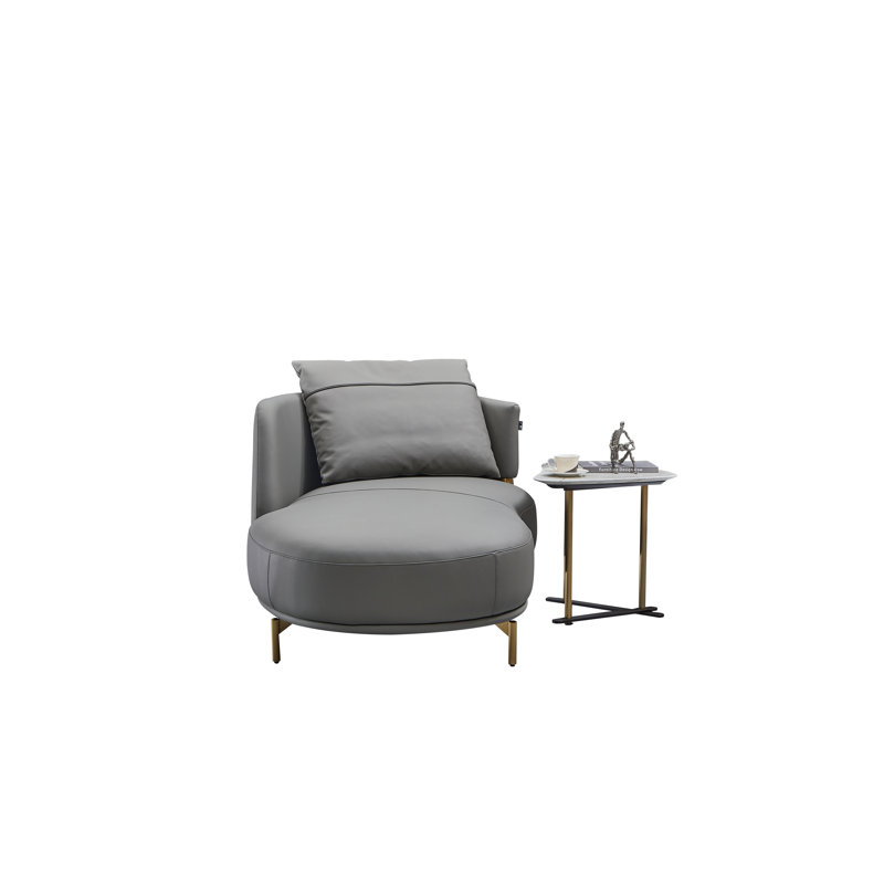 Chaise longue rembourrée Giovanne, Gris foncé