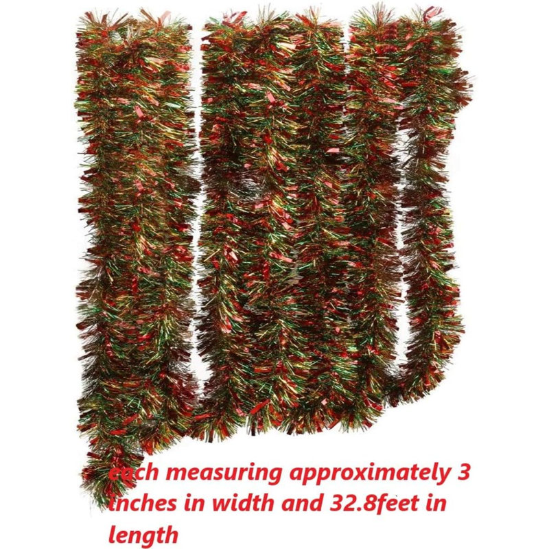 Anistasia Faux Garland, Green/Red/Gold, 17.70cm H x 3.11cm L x 10.31cm D