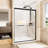 Matte Black Aluminum Frame Double Sliding Shower Door 54" W X 72" H, 1/4"  6Mm  Clear Tempered Glass With -Proof Film, Waterproof And Easy To Install In Bathroom Wide High Glass, Frame, , Waterproof,