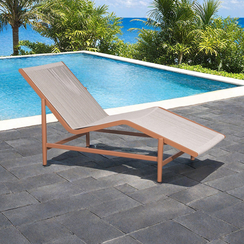 Outdoor courtyard hotel leisure lounge chair, Brown