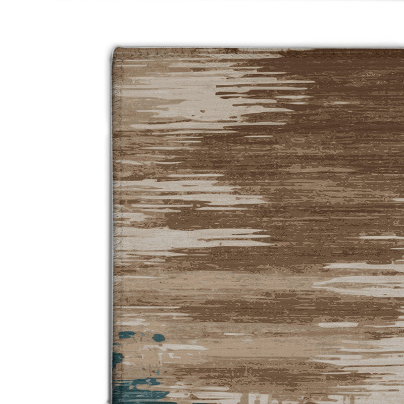 Tapis intérieur et extérieur beige Watercolor, Rectangulaire 2 pi x 3 pi