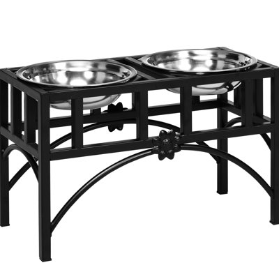 Support à bols surélevé de 17 pouces pour chiens de taille moyenne - rouille et corrosion, bonne posture, design à la mode antidérapant de 17 po, facile à nettoyer, favorise la santé,