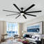 Très grand ventilateur de plafond noir 84 po avec télécommande