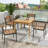 Farnsleigh Square Acacia Solid Wood Outdoor Dining Table Umbrella Hole , 36 " W 36 " D