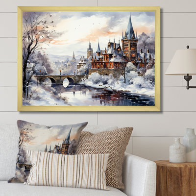«Wonderful village Winter at Christmas III - Winter Landscape Large», art mural