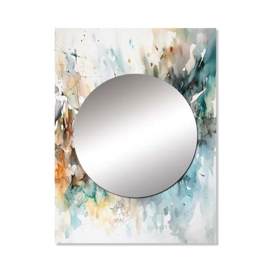 Burna Vibrant Paint Eruption V - Geometric Decorative Mirror, Modern Large Wall Mirror, Printed Metal Art