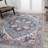 Huddleston Ornate Large Medallion Machine-Washable Blue/Beige Rug-1599870719