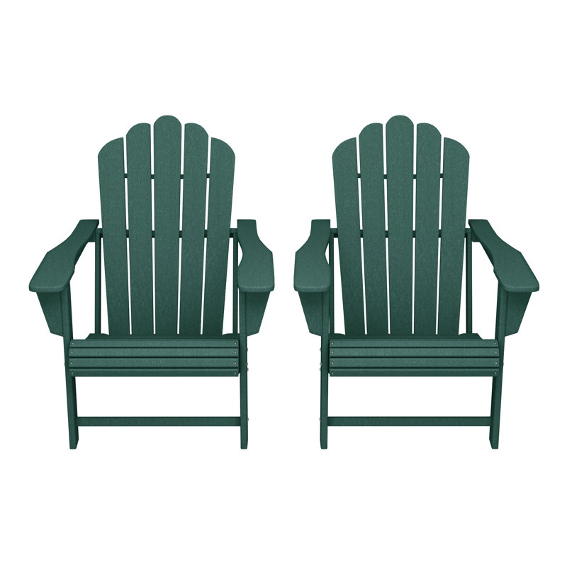 Outdoor Poly Adirondack Chair (Set Of 2), Green