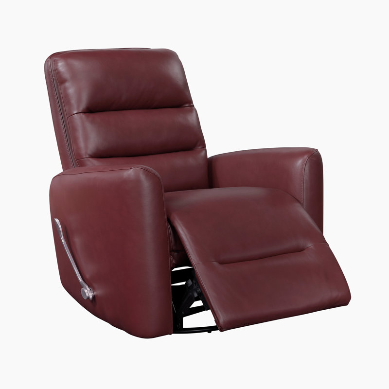  Wilner 35" Modern & Contemporary Glider Breathable Swivel Faux Leather Reclining Chair with 360° Swivel & Gentle Gliding